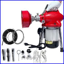 110V Portable Drain Cleaning Machine FOR 3/4 to 4 Inch Pipes with 6 Cutter Heads