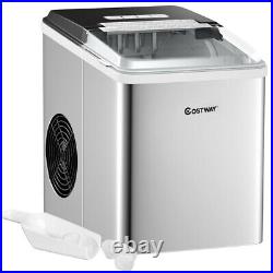 26Lbs/24H Portable Self-Clean Stainless Steel Ice Maker Machine Countertop Home