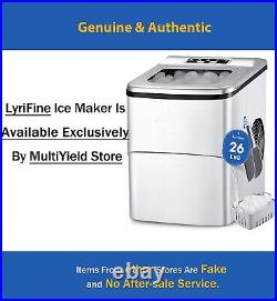 26Lbs Ice Maker Countertop, 9 Ice Cube Ready in 6 Mins, 26Lbs/24H, Self-Cleaning