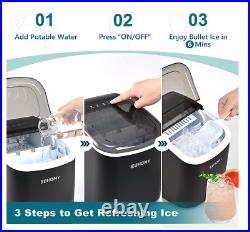 Bullet Ice Maker Countertop, Portable Ice Maker Machine with Self-Cleaning