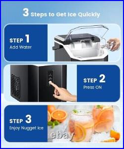 COWSAR Nugget Ice Maker, Portable Countertop Machine with Self-Cleaning, 34Lbs