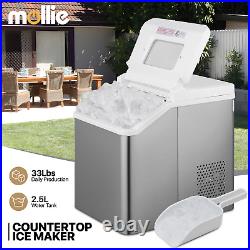 CountertopSELF CLEANINGCube Shape Ice Maker Machine 33lbs/24hrs withScoop+Handle