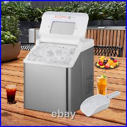 CountertopSELF CLEANINGCube Shape Ice Maker Machine 33lbs/24hrs withScoop+Handle