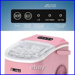 Countertop Ice Maker Machine, 6 Mins 9 Bullet Ice, 26.5lbs/24Hrs, Pink rv