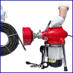 Drain Cleaner Machine 3 Cables Electric Drain Auger 250W For 3/4 to 4 Pipes