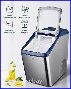 GEVI-GIMN-1102 Self Cleaning Quiet Compact Portable Nugget Ice Maker Machine
