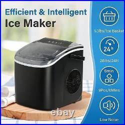 Ice Maker Machine for Countertop 26lbs Ice/24Hrs Portable Self-Clean Ice Machine