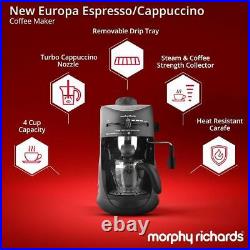 Morphy Richards 800-Watt New Europa Espresso and Cappuccino 4-Cup (Black)