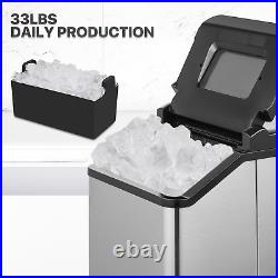 SELF CLEANING+SCOOP+HANDLECountertop Cube Shape Ice Maker Machine 33lbs/24hrs