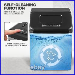 SELF CLEANING+SCOOP+HANDLECountertop Cube Shape Ice Maker Machine 33lbs/24hrs