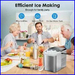 Self-Cleaning Portable Countertop Ice Maker Machine with Handle and Scoop