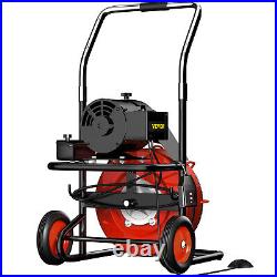 Sewer Machine Drain Cleaner 100' x 1/2 550W Sewer Cleaning Clog with Cutters