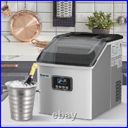 Stainless Steel Ice Maker Machine Countertop 48Lbs/24H Self-Clean with LCD Display