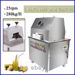 US 110V Electric Sugar Cane Ginger Juice Extractor Press Machine Stainless Steel