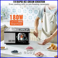 VEVOR 2Qt Automatic Ice Cream Maker Yogurt Gelato Machine LCD Display 3 Modes