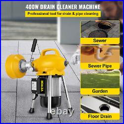 VEVOR Drain Cleaner Sectional Sewer Snake Drain Auger Cleaning Machine 400W
