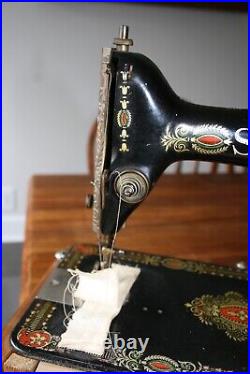 Vintage 1910 Singer Red Eye Electric Sewing Machine Works Very Clean